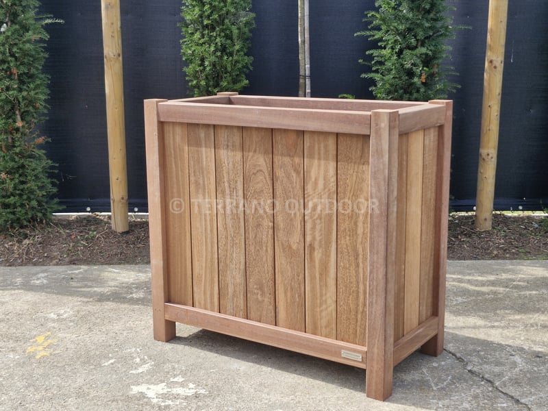 Azobé plantenbak 100x50x100 cm met beplanting – Terrano Outdoor Berlare